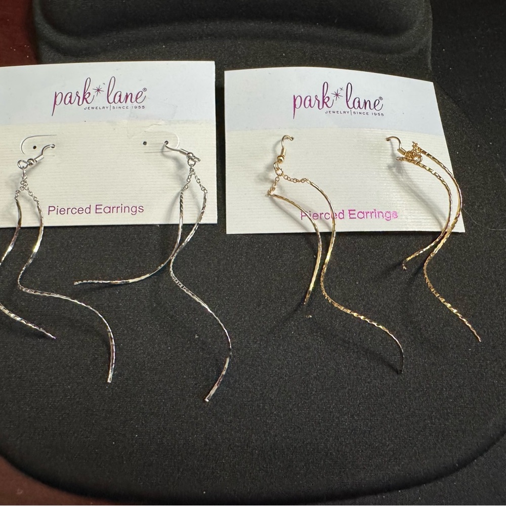 Park Lane /Two Pair - Twisted Silver and Twisted Gold Earrings. Fun to wear! - Picture 6 of 6